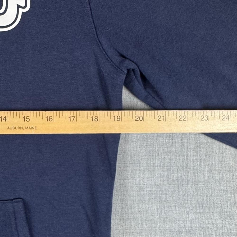 True Religion Core Hoodie Mens Small Blue Full Zip Buddha Logo Sweatshirt Fleece - Picture 9 of 11